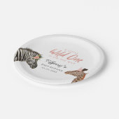 サファリアニマルズガールベビーシャワー紙プレート ペーパープレート (アングル)