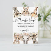 サファリアニマルズガール誕生日ありがとう サンキューカード (スタンド正面)