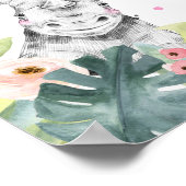 サファリアニマルズガール誕生日ウェルカムテーブルサイン ポスター (角)