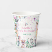 サファリアニマルズガール誕生日 紙コップ (裏面)