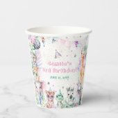 サファリアニマルズガール誕生日 紙コップ (正面)