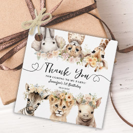 サファリアニマルズガール1st誕生日パーティー フェイバータグ