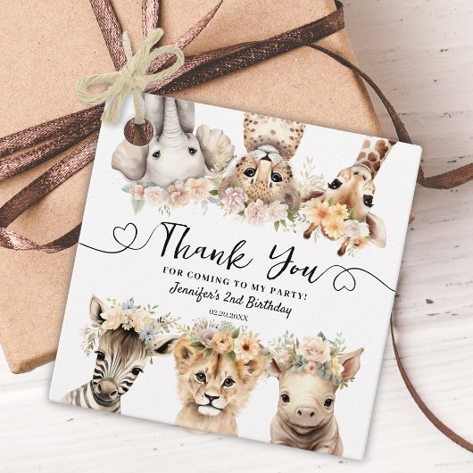 サファリアニマルズガール2nd誕生日パーティー フェイバータグ