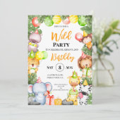 サファリアニマルズキッズパーティの招待状 サンキューカード (スタンド正面)