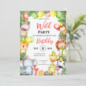 サファリアニマルズキッズパーティの招待状 サンキューカード (スタンド正面)