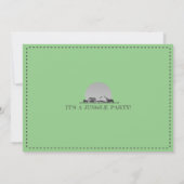 サファリアニマルズグリーンフォーエバーワイルドフォト誕生日 招待状 (裏面)