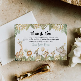 サファリアニマルズサンキューカードジャングルワイルドワンボーイ サンキューカード