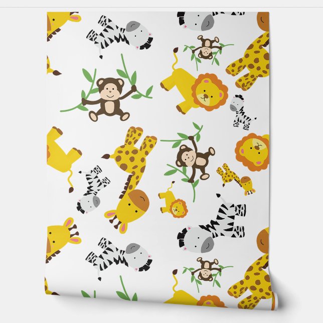 サファリアニマルズジャングルカワイイベビー 壁紙 (ほどく)