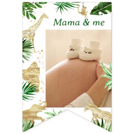 サファリアニマルズジャングルワイルドワンハッピーバースデー バンティングフラッグ (第2の旗)