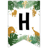 サファリアニマルズジャングルワイルドワンハッピーバースデー バンティングフラッグ (第2の旗)