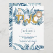 サファリアニマルズセカンド誕生日 招待状 (正面/裏面)