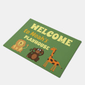 サファリアニマルズチルドレンスプレイハウスウェルカム ドアマット (アングル)