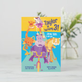 サファリアニマルズチルドレン誕生日招待状 招待状 (スタンド正面)