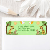 サファリアニマルズチータープリントベビーシャワー ラベル (インサイチュ)