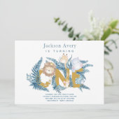 サファリアニマルズトロピカルファースト誕生日 招待状 (スタンド正面)