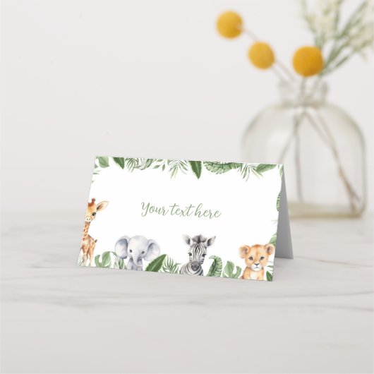 サファリアニマルズバースデーパーティー座席表 プレイスカード (正面)