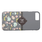 サファリアニマルズパターン子供部屋アートモノグラム Case-Mate iPhoneケース (裏面(横))