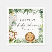 サファリアニマルズパーティーナプキン スタンダードカクテルナプキン (正面)