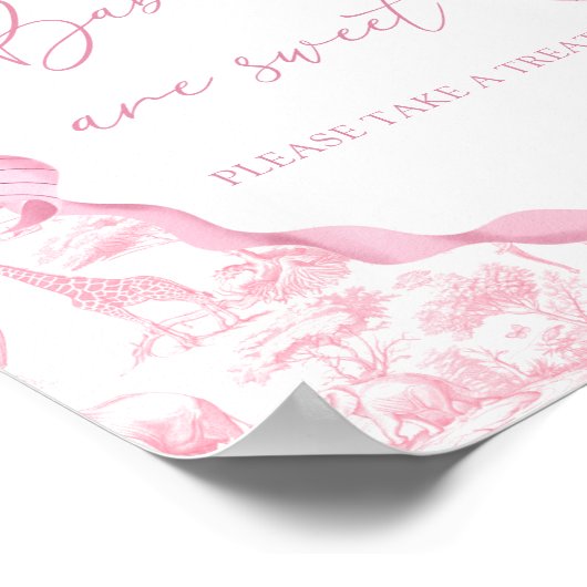 サファリアニマルズピンクトイレデジュイベビーは甘い ポスター (角)