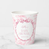 サファリアニマルズピンクトイレデジュイベビーシャワー 紙コップ (裏面)