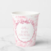 サファリアニマルズピンクトイレデジュイベビーシャワー 紙コップ (正面)