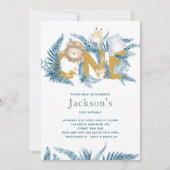 サファリアニマルズファースト誕生日 招待状 (正面)