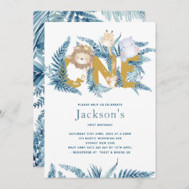 サファリアニマルズファースト誕生日 招待状