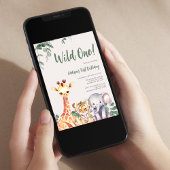 サファリアニマルズファースト誕生日 招待状