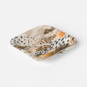 サファリアニマルズファープリント抽象芸術モダンボホ ペーパープレート (傾斜あり)