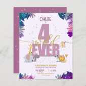 サファリアニマルズフォーエバーワイルドガールバジェット誕生日 (正面/裏面)