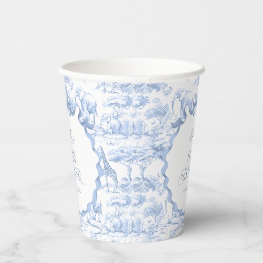 サファリアニマルズブルートイレデジュイベビーシャワー 紙コップ (右)