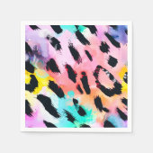 サファリアニマルズプリント誕生日パーティー スタンダードカクテルナプキン (正面)