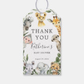 サファリアニマルズベビーシャワーメッセージカード ギフトタグ (正面)