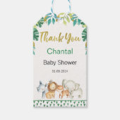 サファリアニマルズベビーシャワーメッセージカード ギフトタグ (正面)