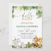 サファリアニマルズベビーシャワー招待状 招待状 (正面)