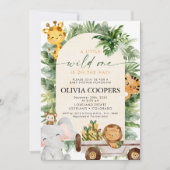 サファリアニマルズベビーシャワー招待状 招待状 (正面)