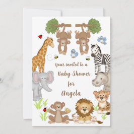 サファリアニマルズベビーシャワー招待状 招待状