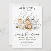 サファリアニマルズベビーシャワー招待状 招待状 (正面)