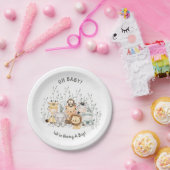 サファリアニマルズベビーシャワー紙プレート ペーパープレート (パーティー)