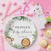 サファリアニマルズベビーシャワー紙プレート ペーパープレート (パーティー)