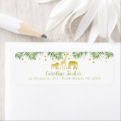 サファリアニマルズベビーシャワー金ゴールド住所 シール (インサイチュ)