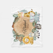 サファリアニマルズベビーフリースブランケット フリースブランケット (正面)