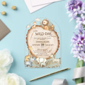 サファリアニマルズボホかわいい赤ちゃんシャワー アクリル招待状 (インサイチュ (ウェディング))