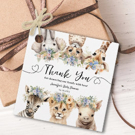 サファリアニマルズボーイベビーシャワーメッセージカード フェイバータグ