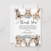 サファリアニマルズボーイ誕生日サンキューカード サンキューカード (正面)