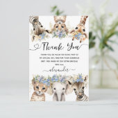 サファリアニマルズボーイ誕生日サンキューカード サンキューカード (スタンド正面)