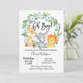 サファリアニマルズリースベビーシャワー 招待状 (スタンド正面)