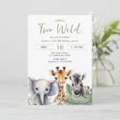 サファリアニマルズワイルドバイバースデーパーティー 招待状 (スタンド正面)