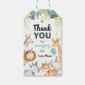 サファリアニマルズワイルドボーイ誕生日サンキューユユーラベル ギフトタグ (正面)