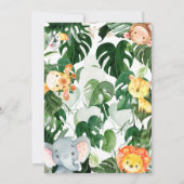 サファリアニマルズワイルドワンサファリプリント1歳の誕生日 招待状 (裏面)